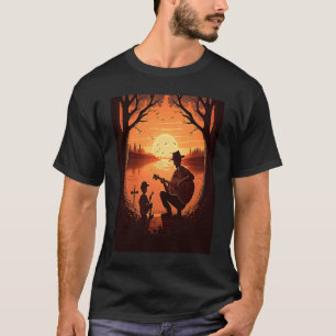 Camiseta Legal Guitarrista Padre Pai Tocando Violão Ao Sol