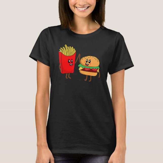 Camiseta Legal Hamburger Para Homens Mulheres Francesas Fri (Frente)