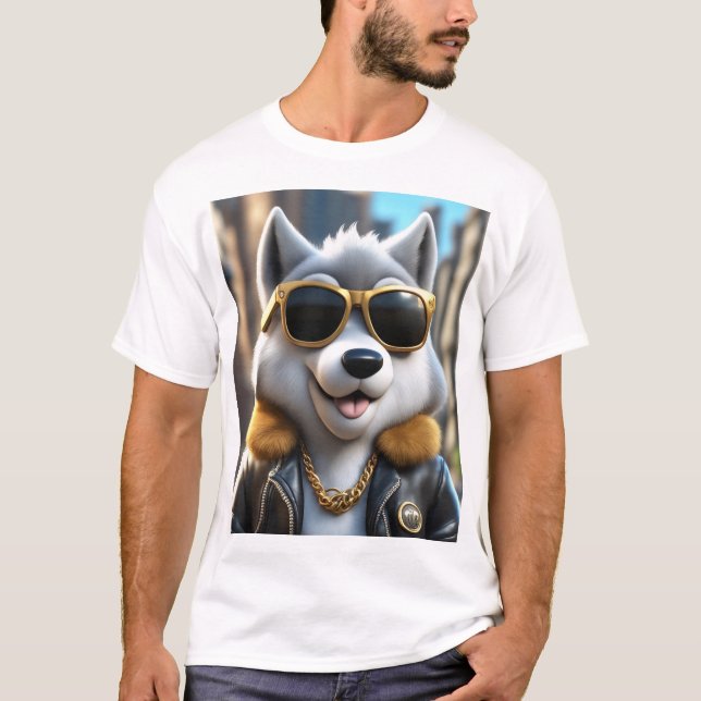 Camiseta Legal, Hip, Trendy Fluffy Wolf (Frente)