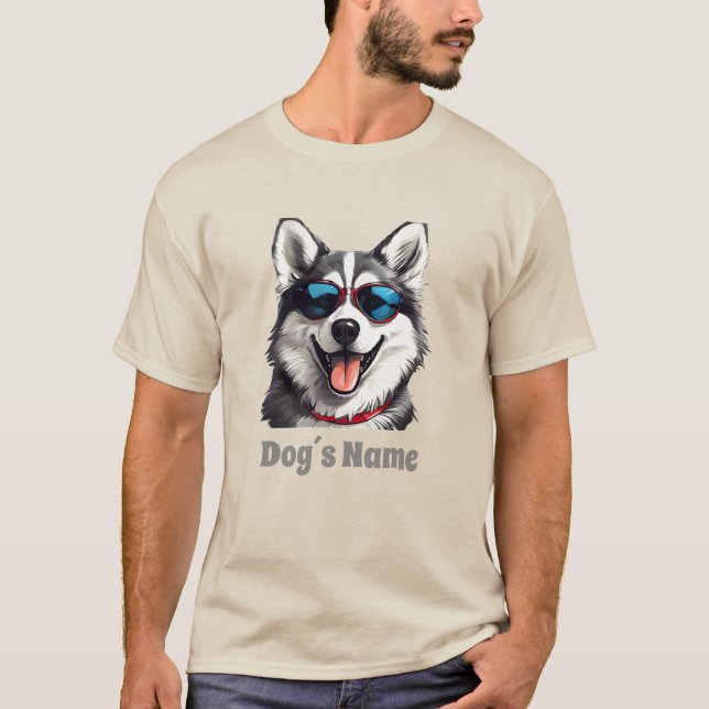 Camiseta Legal Husky Siberiano Com Óculos De Sol (Frente)