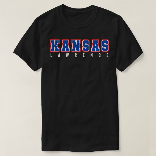 Camiseta Legal KANSAS Azul e Vermelho Kansas Todos os Bonés (Frente do Design)