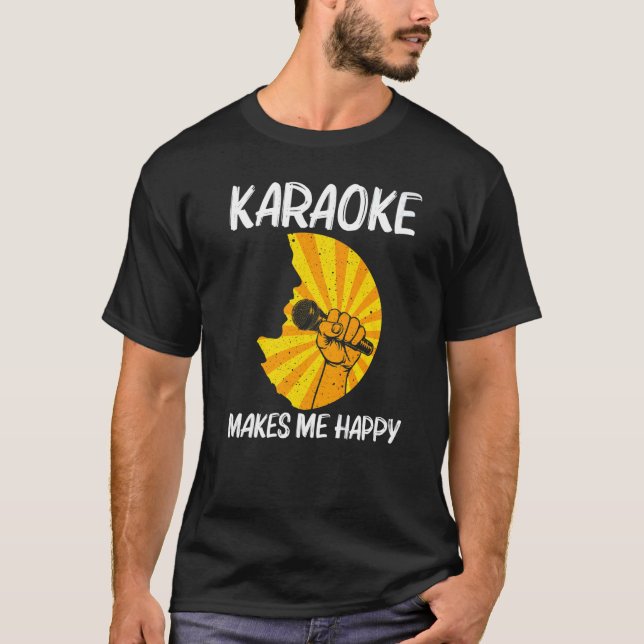 Camiseta Legal Karaoke Para Homens Cantando Máquina Karaoke (Frente)
