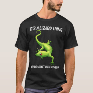 Camiseta Legal Lagarto Para Homens Mulheres Gecko Anim Verd