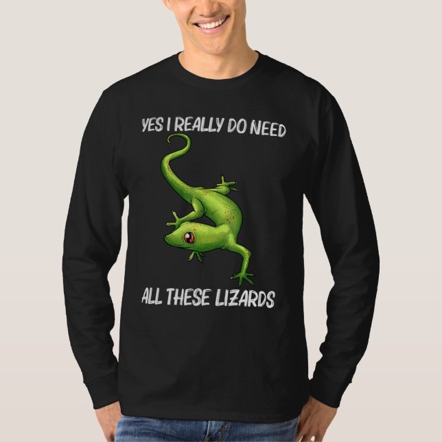 Camiseta Legal Lagarto Para Homens Mulheres Gecko Anim Verd (Frente)