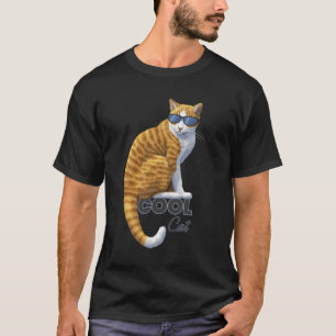 Camiseta Legal Laranja Tabby Cat Vestindo óculos de sol