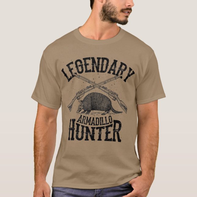 Camiseta Legal Legendária Armadillo Hunter Engraçado Caça (Frente)