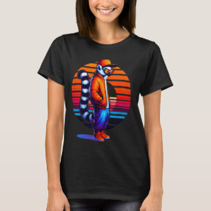 Camiseta Legal Lemur Moderno Estilo Urbano Sunset Retro Art