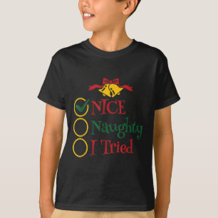 Camiseta Legal Levado Eu Tentei Lista de Natal Retro Homens