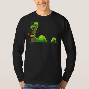 Camiseta Legal Loch Ness Monster Para Homens Nessie Bagpip