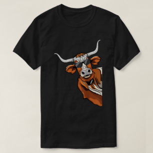 Camiseta Legal Longhorn Cowboy Sunglass Ocidental do Texas