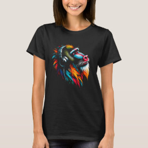 Camiseta Legal Mandrill Macaco Auscultadores Música Arte Na