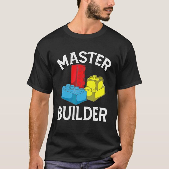Camiseta Legal Master Builder Building Blocks Homens Mulher (Frente)