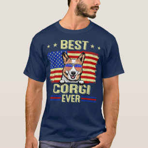 Camiseta Legal Melhor Corgi Ever USA Bandeira 4 De Julho