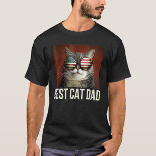 Camiseta Legal  Melhor Pai de Gato Óculos de Sol Bandeira A