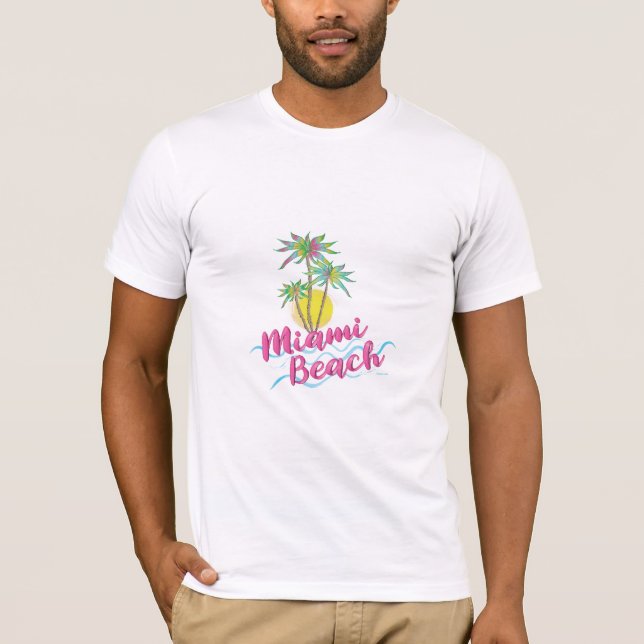 Camiseta Legal Miami Beach, Flórida Palm Trees Graphic (Frente)