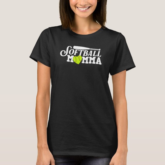 Camiseta Legal Momma De Softball Para Mamãe Mulheres Orgulh (Frente)