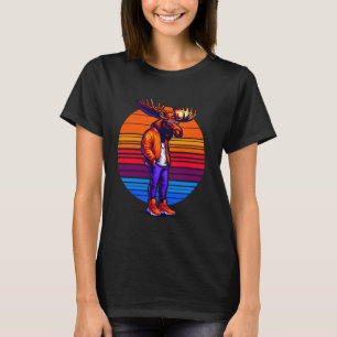 Camiseta Legal Moose Moderna Estilo Urbano Sunset Retro Art