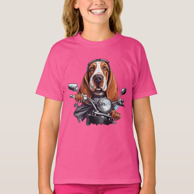 Camiseta Legal motoqueiro, fofo motorista de cão de caça de (Frente)