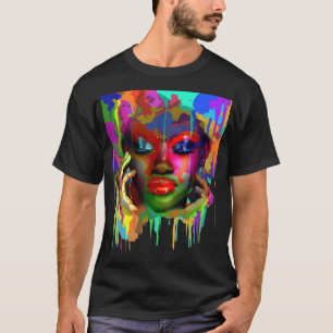 Camiseta Legal mulher africana pintada com cor