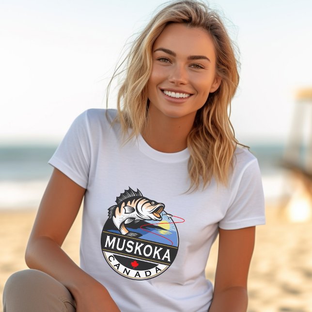 Camiseta Legal Muskoka Canadá pescando no exterior (Criador carregado)