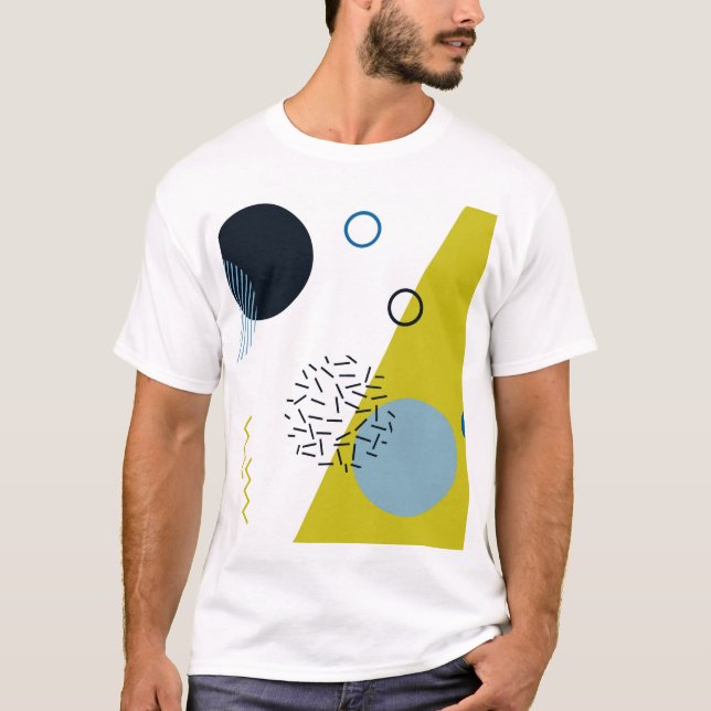 Camiseta Legal, na moda, moderno, geométrico azul verde de (Frente)