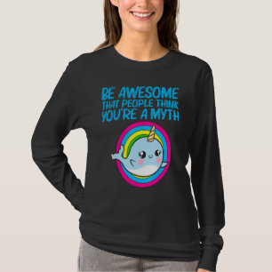 Camiseta Legal Narwhat para Homens Rainbow Tusk Sea Unicor