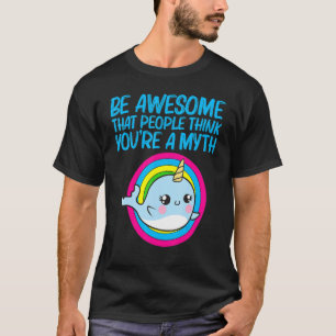 Camiseta Legal Narwhat para Homens Rainbow Tusk Sea Unicor