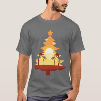 Camiseta Legal Natal em julho Amigos de Christmasree Sunset