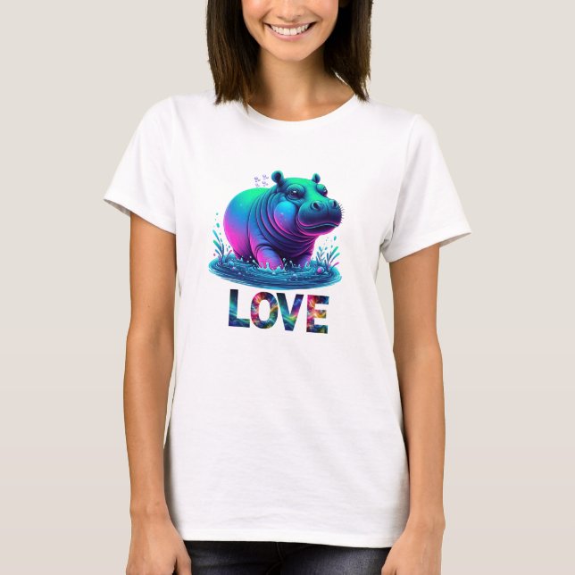Camiseta Legal Neon Hippo Love (Frente)