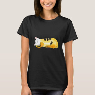 Camiseta Legal Novidade na Arte de Gato de Cama