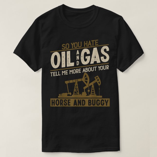 Camiseta Legal Oilfield Art Men Women Roucla Oil Rig (Frente do Design)
