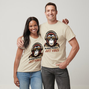 Camiseta Legal Orangutan Apenas Vibes Fones de ouvido Desig