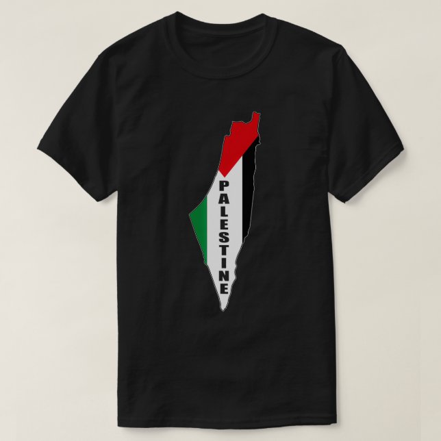Camiseta Legal Orgulho Palestino de Bandeira e Mapa da Pale (Frente do Design)
