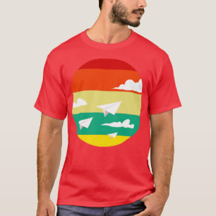 Camiseta Legal Origami Paper Planes Retro Sunset