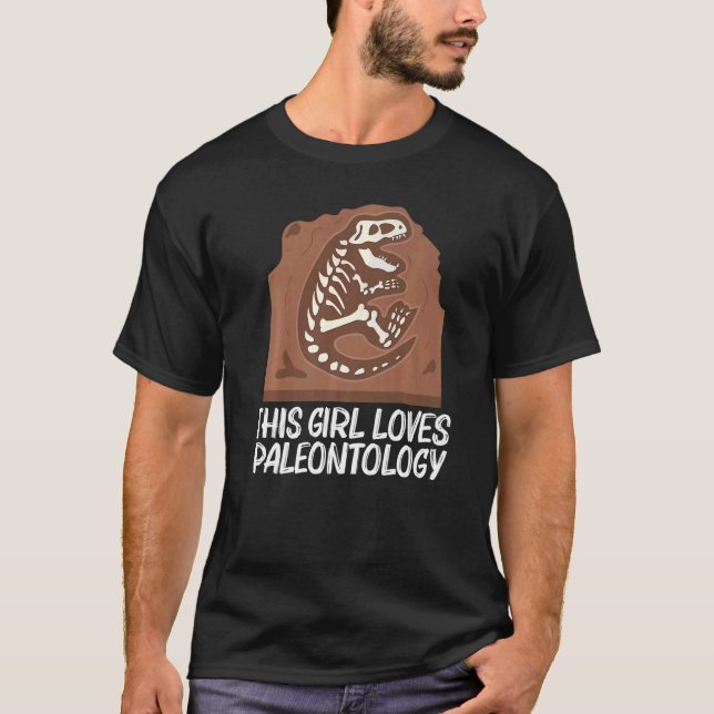 Camiseta Legal Paleontologia Para Meninas Dinossauros Ossos (Frente)