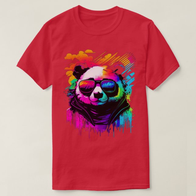 Camiseta Legal Panda com óculos escuros Gráfico (Frente do Design)