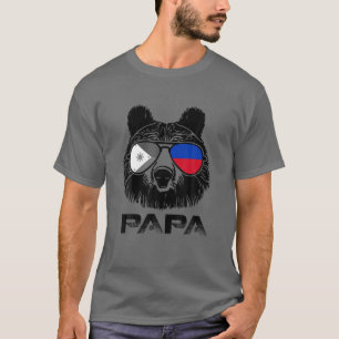 Camiseta Legal Papa Urso Óculos escuros Orgulho de bandeir
