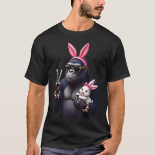 Camiseta Legal Páscoa Engraçado Gorilla Bunny, Bonita &