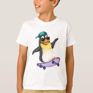 Camiseta Legal Penguin Skateboard Kids T-Shirt Design - Div