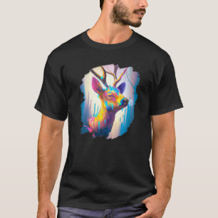 Camiseta Legal pintura colorida de veado artístico