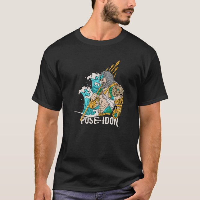 Camiseta Legal Poseidon God Of the Sea no Antigo Reli Grego (Frente)