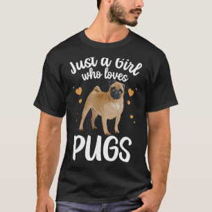 Camiseta Legal Pug Art Para Raparigas Crianças Pug Dog Anim