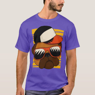 Camiseta Legal Pug com óculos de sol e Boné