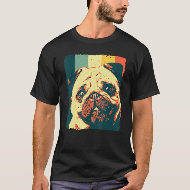Camiseta Legal Pug Para Homens Mulheres Cachorro Negro Aman (Frente)
