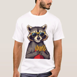 Camiseta Legal Raccoon a gostar de Fries