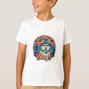 Camiseta Legal Rapaz Adorável Vintage Retro Rouco Puppy