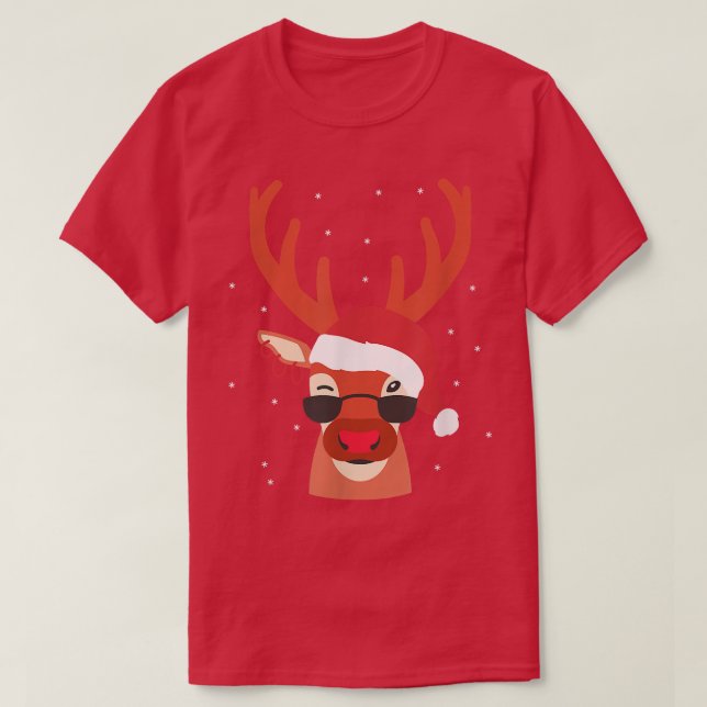 Camiseta Legal Reindeer Óculos de sol Papai Noel (Frente do Design)