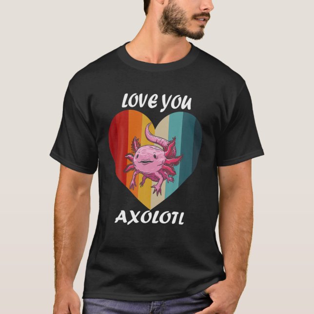 Camiseta Legal Retro Coração Mexicano Andando Axolotl Vale (Frente)