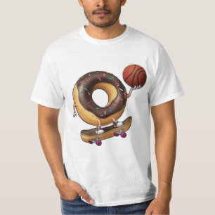 Camiseta Legal Rosquinha de cartum skate com basquete
