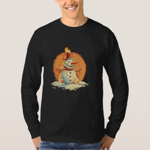 Camiseta Legal roupa de boneco de neve para inverno e chama